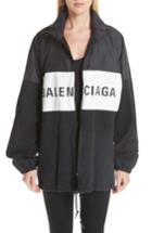 Women's Balenciaga Denim Panel Jacket Us / 38 Fr - Black