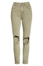 Women's Free People High Rise Busted Knee Skinny Jeans - Brown