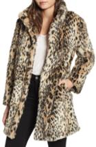 Women's Cupcakes And Cashmere Leopard Faux Fur Coat