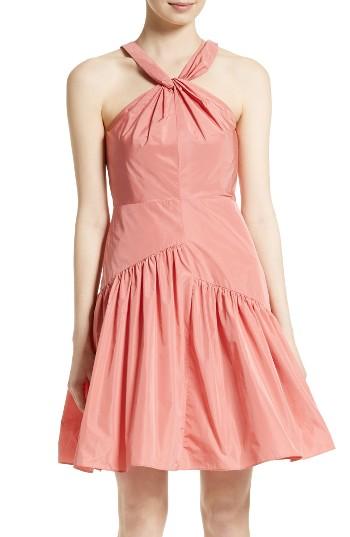 Women's Rebecca Taylor Knot Neck Taffeta Dress