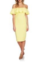 Women's 1.state Ruffle Off The Shoulder Dress - Yellow