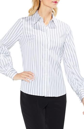 Women's Vince Camuto Stripe Lace-up Shirt - White