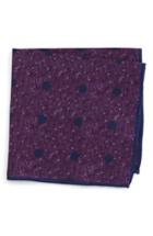 Men's Ted Baker London Dot Wool Pocket Square, Size - Purple