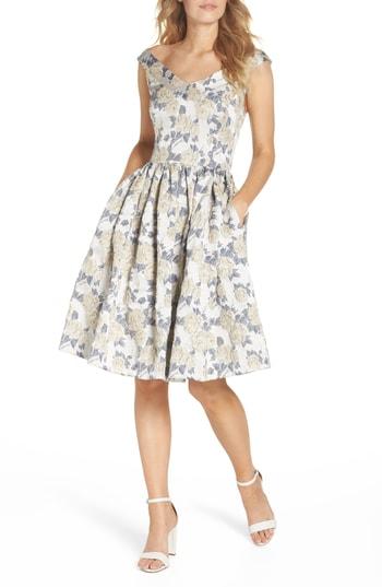 Women's Gal Meets Glam Collection Ava Fit & Flare Dress - Yellow