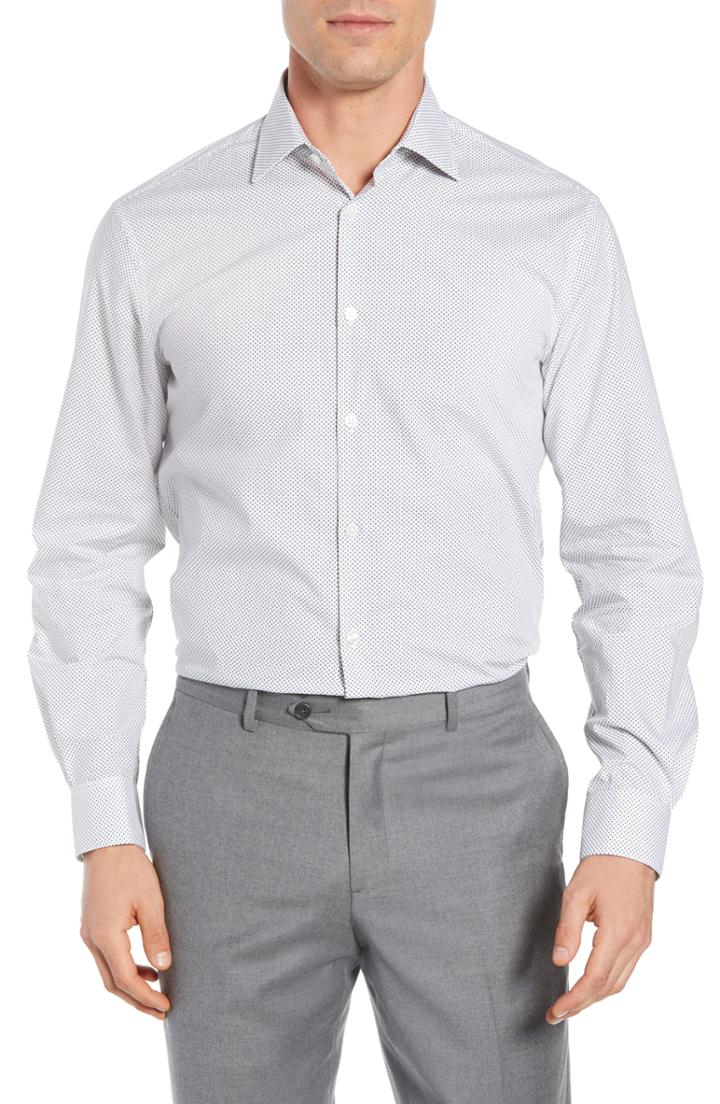 Men's John Varvatos Star Usa Regular Fit Geometric Dress Shirt .5l - Grey