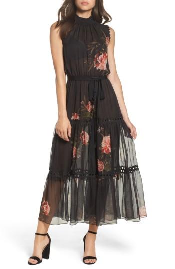 Women's Sachin & Babi Noir Rana Smocked Neck Midi Dress - Black