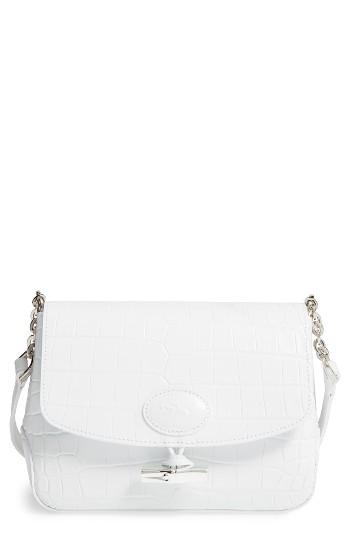 Longchamp Roseau Croc Embossed Leather Crossbody Bag -