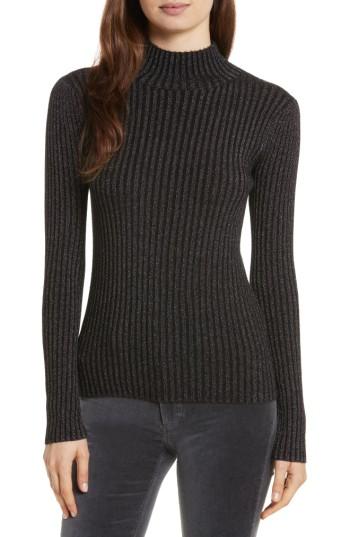 Women's Rebecca Taylor Rib Turtleneck Pullover - Black