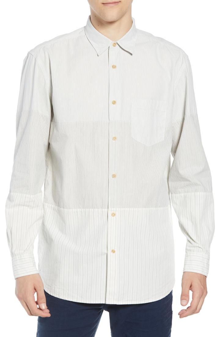 Men's French Connection Core Peach Fit Patchwork Sport Shirt