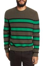 Men's Vince Regular Fit Stripe Cashmere Sweater - Green