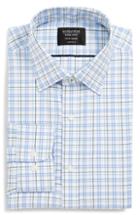 Men's Nordstrom Men's Shop Tech-smart Traditional Fit Check Stretch Dress Shirt - 32/33 - Green