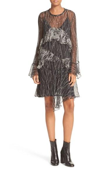 Women's Iro Print Ruffle Dress
