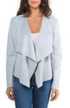 Women's Bagatelle Drape Faux Leather Jacket - Blue