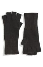 Women's Halogen Cashmere Fingerless Gloves, Size - Black