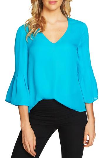 Women's Cece Flare Sleeve Blouse - Blue