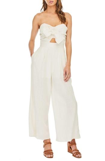 Women's Astr The Label Mara Strapless Jumpsuit - Beige