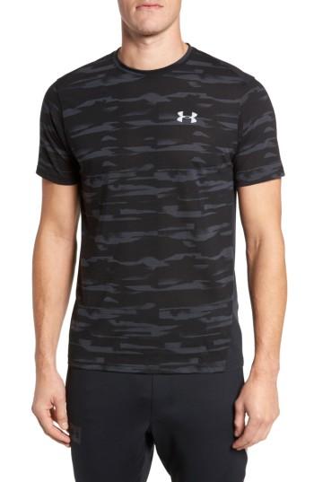 Men's Under Armour Threadborne Mesh Running T-shirt, Size - Black