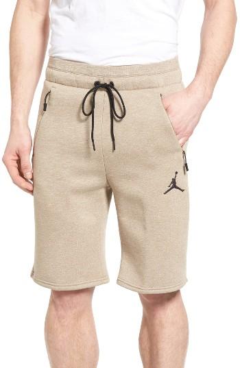 Men's Nike Jordan Icon Fleece Shorts - Beige