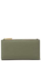Women's Dagne Dover Signature Slim Coated Canvas Wallet - Green