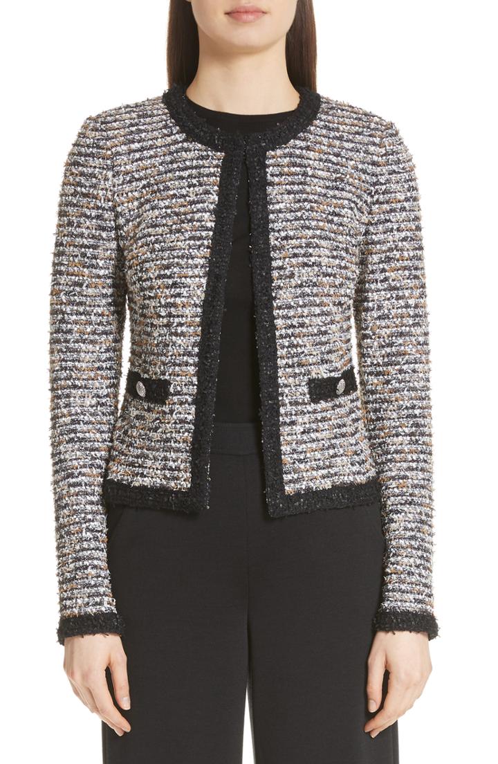 Women's St. John Collection Inlaid Eyelash Knit Jacket