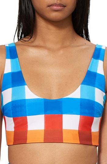 Women's Mara Hoffman Lira Check Bikini Top - Red