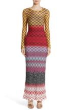Women's Missoni Metallic Knit Maxi Dress Us / 38 It - Red