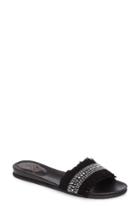 Women's Vince Camuto Ettina Fringed Slide Sandal .5 M - Black