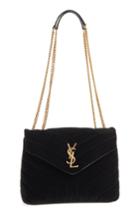 Saint Laurent Small Loulou Matelasse Velour Shoulder Bag -