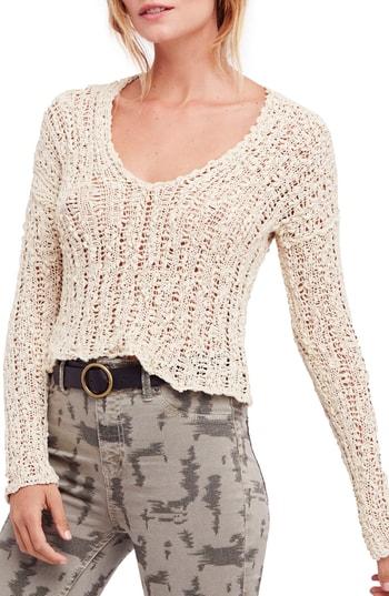 Women's Free People Beach Comber Crop Sweater - Ivory