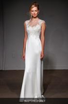 Women's Anna Maier Couture 'grace' Illusion Neck Lace & Satin A-line Gown