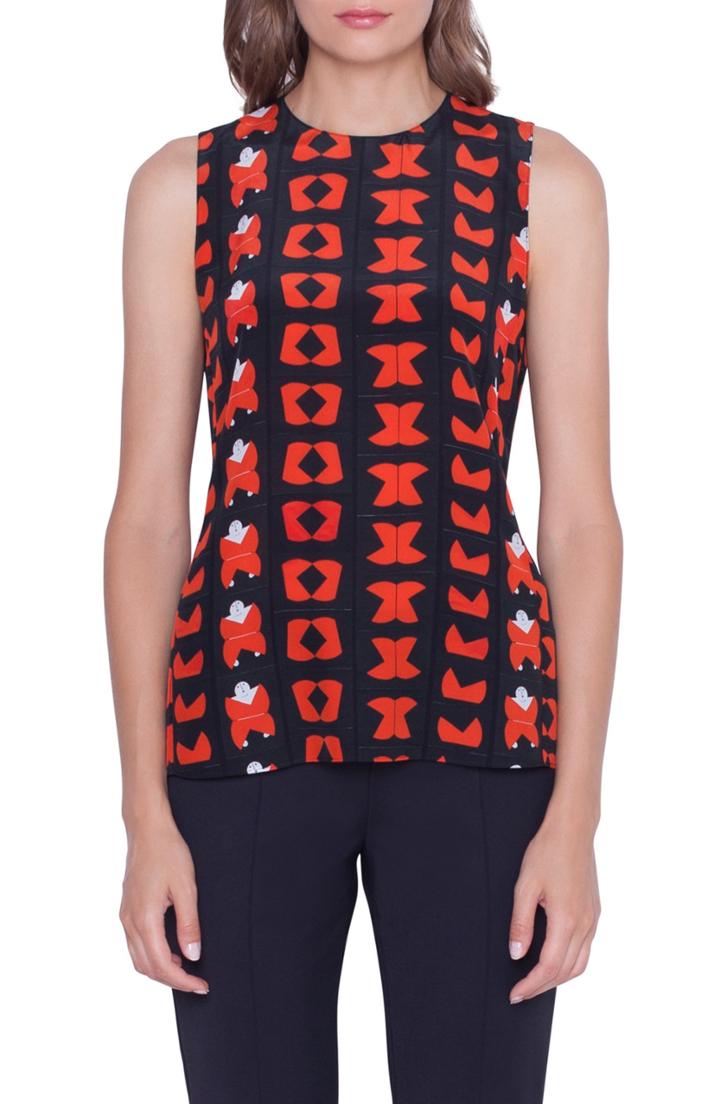 Women's Akris Magic Forms Print Silk Crepe Shell