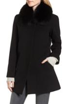 Women's Sofia Cashmere Wool & Cashmere Car Coat With Genuine Fox Fur Club Collar