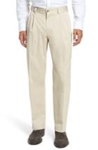 Men's Bills Khakis Classic Fit Pleat Front Chamois Cloth Pants X Unhemmed - Beige