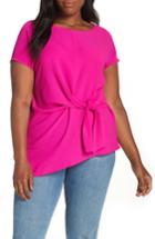 Women's Gibson Tie Front Blouse, Size Regular - Pink
