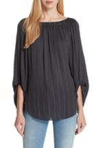 Women's Smythe Stripe Balloon Sleeve Blouse - Black