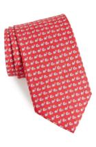 Men's Salvatore Ferragamo Fancy Print Silk Tie, Size - Red
