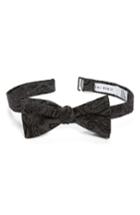 Men's Calibrate Textured Paisley Silk Bow Tie, Size - Black
