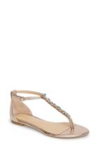 Women's Jewel Badgley Mischka Carrol Embellished T-strap Sandal M - Coral