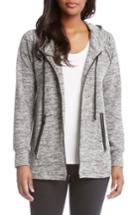 Women's Karen Kane Faux Leather Trim Zip Hoodie