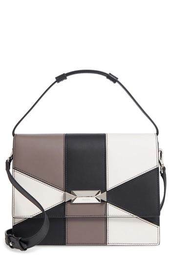 Max Mara Patchwork Butterfly Calfskin Leather Top Handle Satchel -