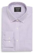 Men's Nordstrom Men's Shop Traditional Fit Non-iron Stripe Dress Shirt .5 32/33 - Purple
