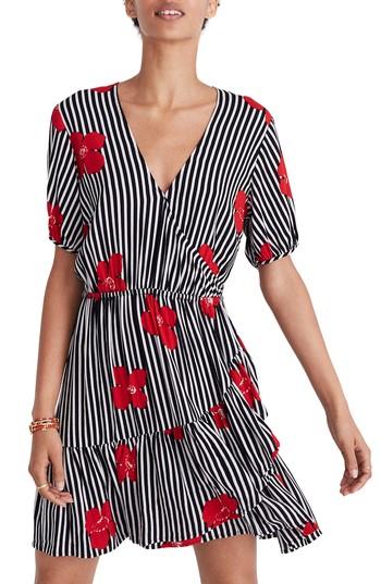Women's Madewell Ruffle Faux Wrap Dress - Black