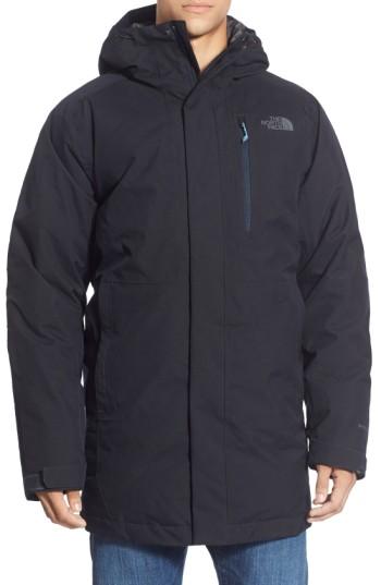 Men's The North Face 'mount Elbert' Hooded Waterproof Parka, Size - Blue