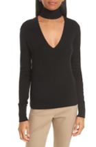 Women's Theory Choker Collar Silk Blend Sweater - Black