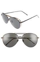 Women's Linda Farrow 61mm 18 Karat Gold Aviator Sunglasses - Dark Nickel Yellow Gold/ Grey