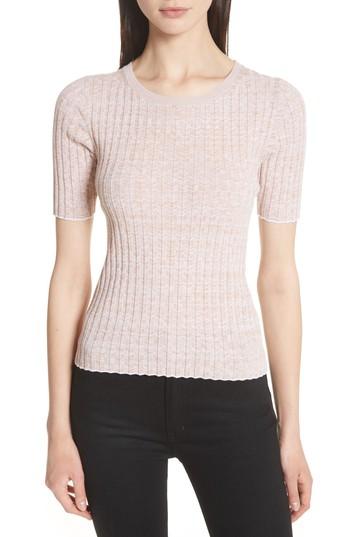 Women's Theory Marled Rib Knit Crewneck Sweater - Pink