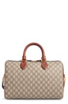 Gucci Large Top Handle Gg Supreme Canvas & Leather Tote - Beige