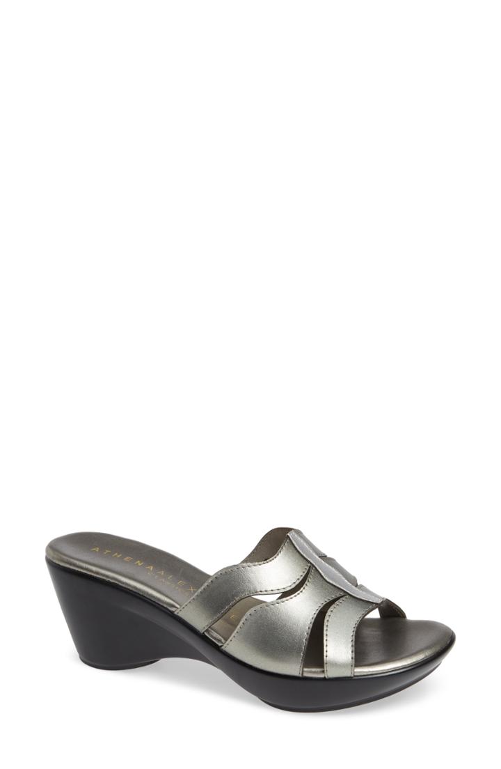 Women's Athena Alexander Sharbat Wedge Slide Sandal M - Metallic