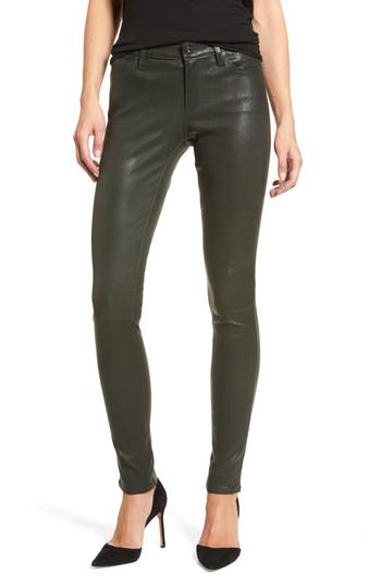 Women's Ag The Legging Super Skinny Leather Pants - Green