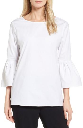 Women's Gibson Bell Sleeve Poplin Top - White